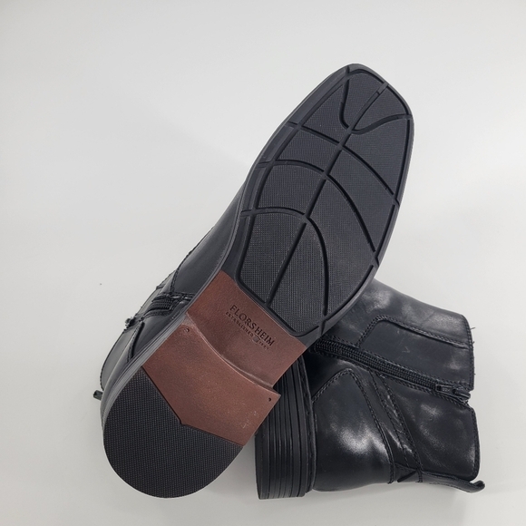 Men Florsheim Black Midtown Plain‎ toe zipper Boots Size 10